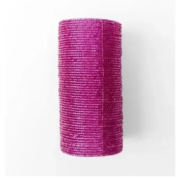 Zara Pink Beaded Cuff Bracelet - Picture 3 of 8